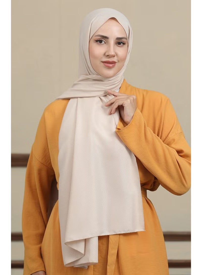 Sefa Merve Women's Jacquard Shawl - Beige - Image 1